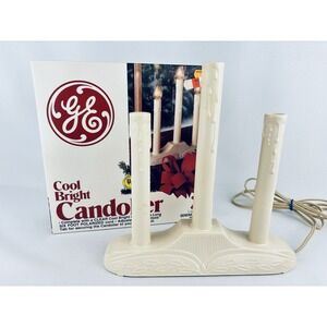 Vintage GE 3 Light Candolier Electric‎ Window Christmas Candles Candelabra Works